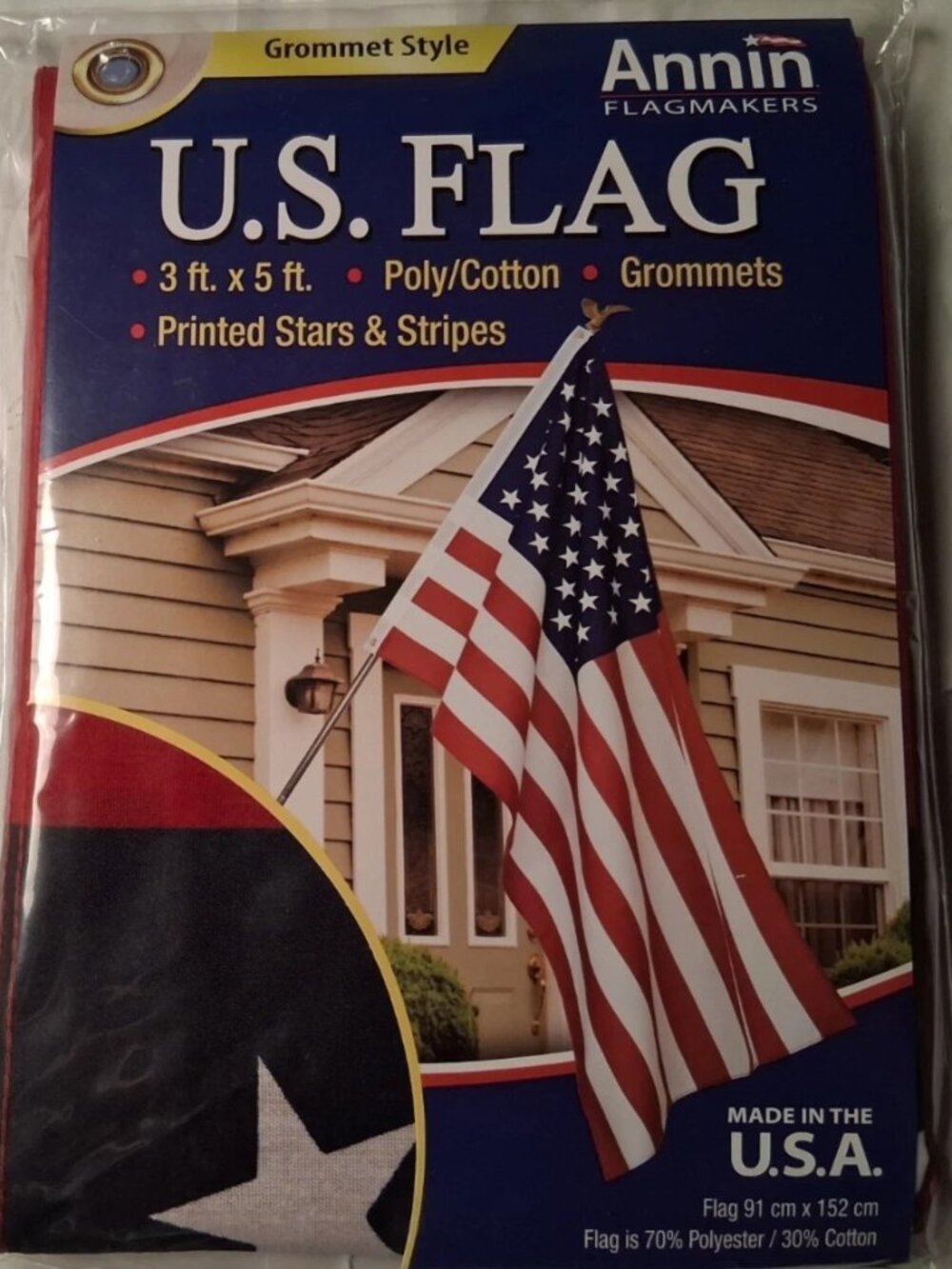 USA Flag 3 ft x 5 ft NEW IN PACKAGE by Annin in the USA Grommet Style